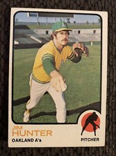 1973 Topps Jim Catfish Hunter Oakland Athletics #235 HOF Vintage Baseball Card