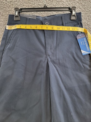 Nautica Twill Shorts Boys 18 Navy Zip Fly With Button Closure Flat Front Pockets - Picture 8 of 14