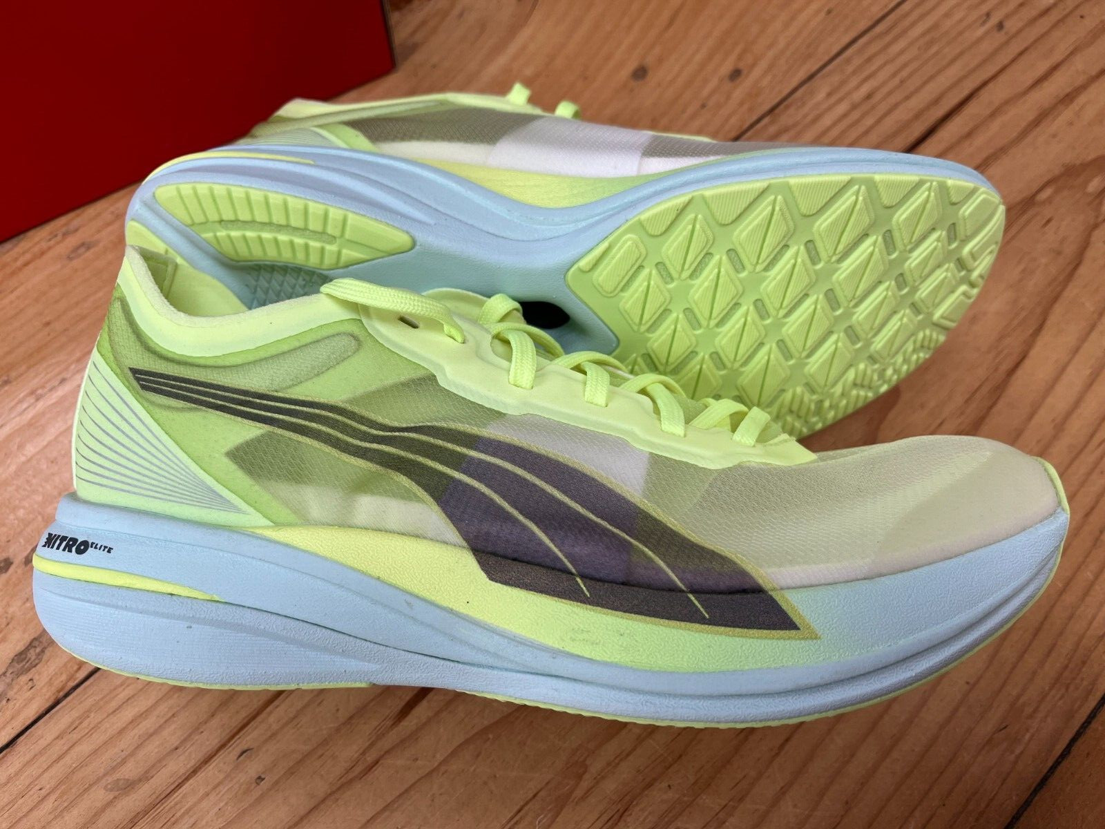 Puma Deviate Nitro Elite Racer Running Shoes, Yellow, NEW, Women's size 8.5 image 4