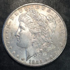 1885-O Morgan Dollar - Notable Reverse Scratches 8:00 - High Quality Scans #Q546