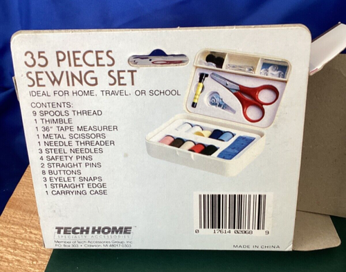 Vtg Tech Home 35 Pieces Sewing Set Item 2868 Unused in Original Box - Picture 5 of 5
