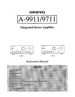Onkyo Integra A-9911 Amplifier Owners Instruction Manual | eBay