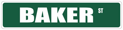 Green Aluminum Weatherproof Road Street Signs Baker Home Decor Wall