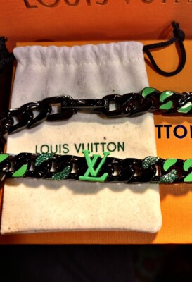 Louis Vuitton Virgil Abloh Chain Necklace 2054 Black Green | eBay