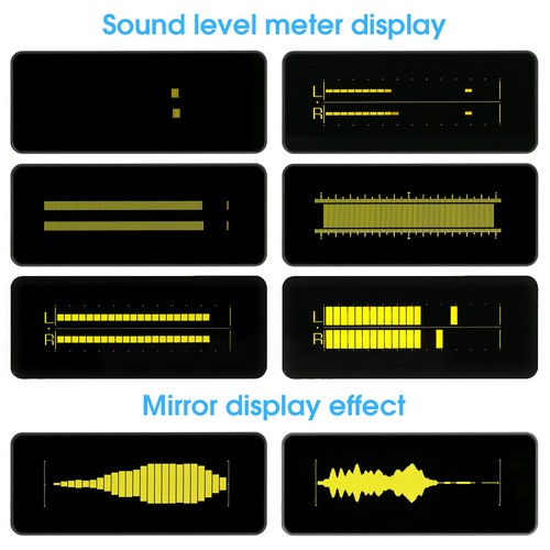 Hi-End OLED Sound Level Meter Audio Spectrum Analyzer Digital Home Decor Clock - Picture 7 of 11