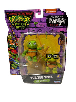 Teenage Mutant Ninja Turtles Mutant Mayhem Turtle Tots Leo & Donnie Figures TMNT