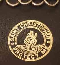 St Christopher key wallet Saint Excellent shape coins or rosary holder vtg NEW