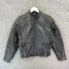 Vintage Harley Davidson Jacket Womens Small Genuine Leather Quilt Lined Biker