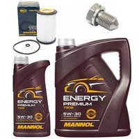 MotoröL Filter Set Mannol 5W-30 API SN 6 Liter + Schraube FüR VW Golf VII Touran