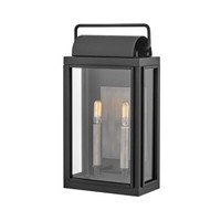 Wandlampe AußEnleuchte Wandlaterne Glas Klar Schwarz Alu Balkonleuchte E27 IP44