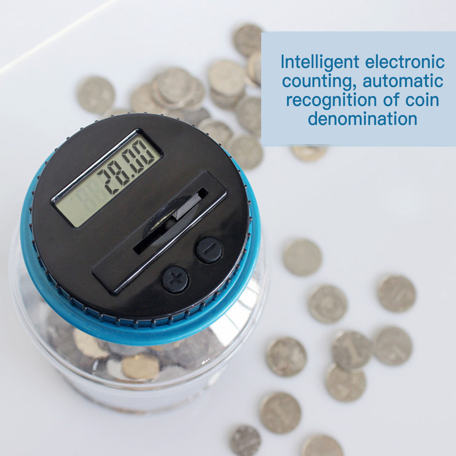 Aussie Coin Counting Money Jar Digital LCD Display OZ Coin Piggy Bank