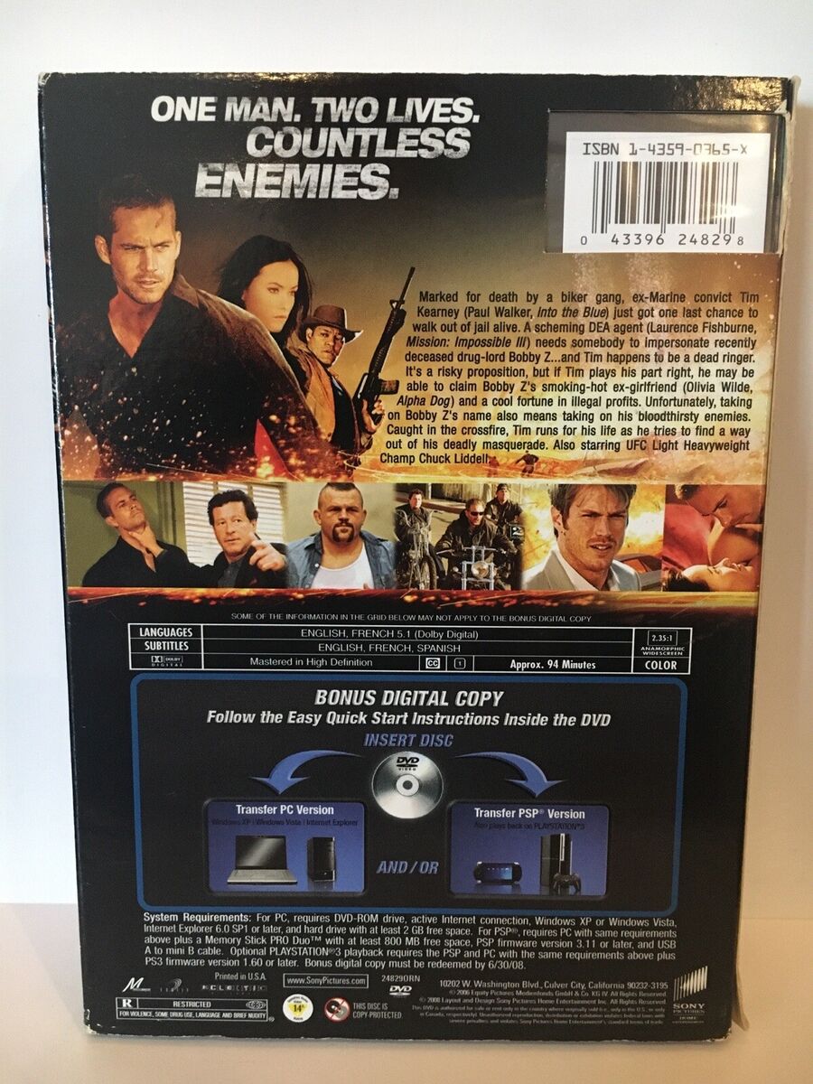 Bobby Z (DVD 2008)W/Slipcover! Paul Walker Laurence Bobby Z (DVD 2008)W/Slipcover! Paul Walker Laurence