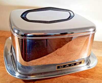 Lincoln Beautyware Cake Carrier Chrome Square Vintage Mid Century