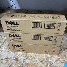 LOT OF 3  Dell 3000cn 3100cn Toner Cartridge OEM NEW MAGENTA