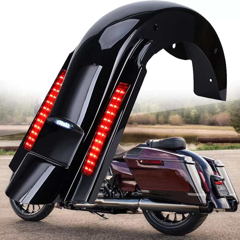 CVO Rear Fender Stretched Extended With LED Light for Harley Touring 1993 2008