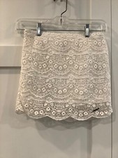 Abercrombie and Fitch Skirt Women s Size XS White Lace Sequins Mini Lined