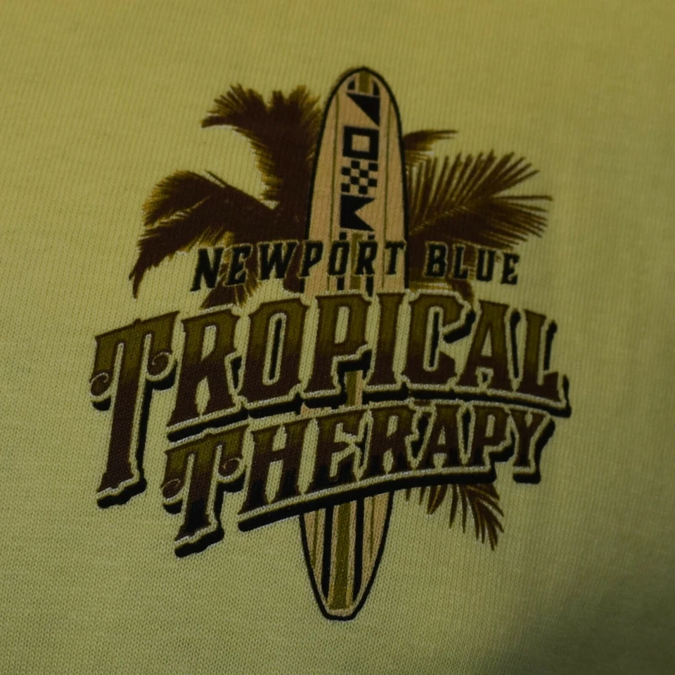 Men's T-Shirt Tropical Therapy Kickback Territory NEWPORT BLUE Yellow M L XL 2XL - Image 4 of 4
