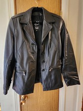 Maxima Ms Black Leather Jacket Sz M (vintage )