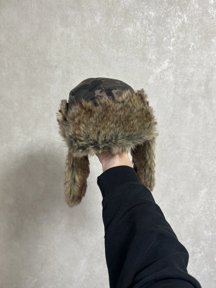 Vintage Military Hype Trapper Hat Fur Fuzzy Y2K USA Ushanka Glamour Wool Style - Image 4 of 4