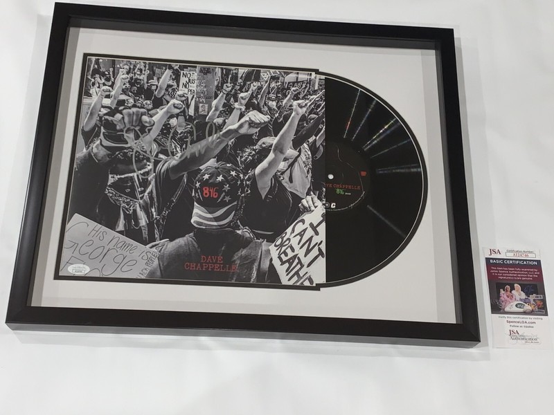 DAVE CHAPPELLE SIGNED FRAMED 8:46 VINYL RECORD DISPLAY JSA COA