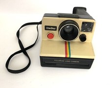 Polaroid Land Camera OneStep SX-70 White Rainbow Stripe Camera Untested