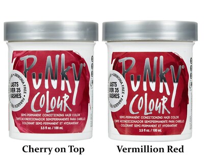 PUNKY COLOUR Semi Permanent Conditioning Cherry On Top & Vermillion Combo 3.5oz