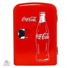 Coke Portable Mini Fridge 6 Can Mini Cooler 120V/12V DC Home Car Coca Cola 