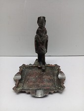 Vintage KING TUT Egyptian Pharaoh Ashtray Brass Look Detailed Collectible