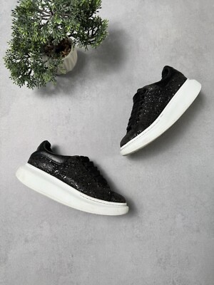 Alexander McQueen Oversized Sneaker Glitter Size 36.5 US 6.5 Black