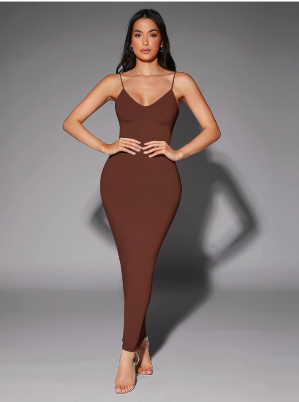 coffee brown dress women Grace Coffee Brown Maxi Dress  Long Sleeve Maxi Gown