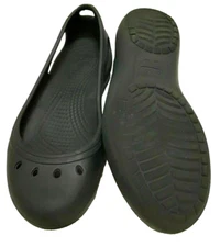 Crocs Kadee Womens Sz 6 Black Mary Jane Ballet Flat Shoes Comfort Slip On