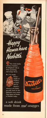 1950 vintage soft drink AD NESBITT's of California Orange Soda pop