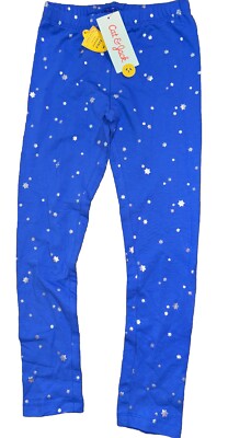 Cat & Jack Girl's Size Medium (8) Pull on Leggings Blue Star