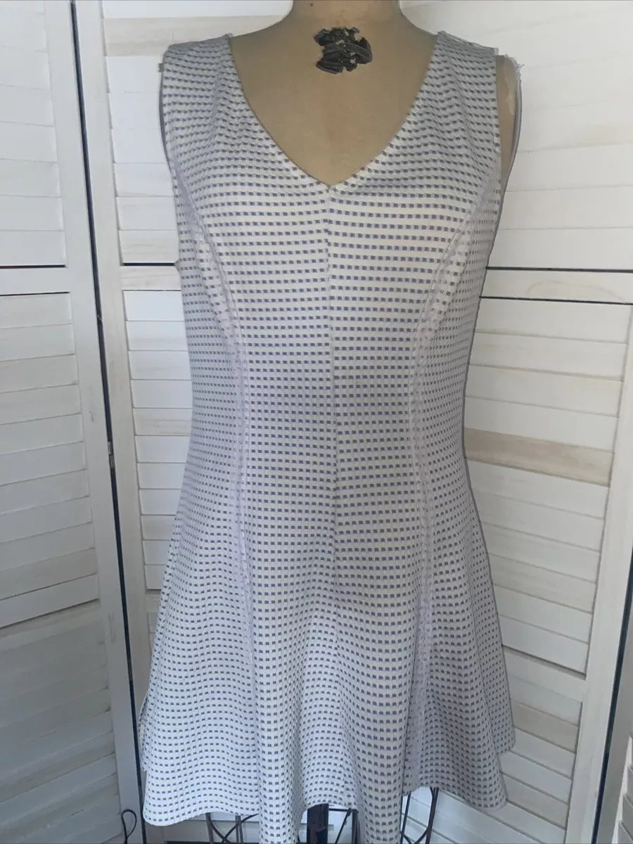 Paper Doll Blue White Fit and Flare Mini Dress Women's Plus