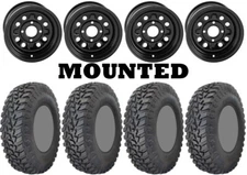 Kit 4 GBC Parallax Tires 31x10-14 on Quadboss Steely Black Wheels POL