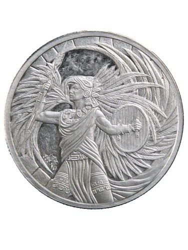 1 oz .999 Silver Aztec Eagle Warrior Elite Military Sun stone calendar-BU