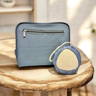 Dove Men + Care TRAVEL TOILETRY BAG & Dual Sided SHOWER TOOL, Slate Gray | NWOB