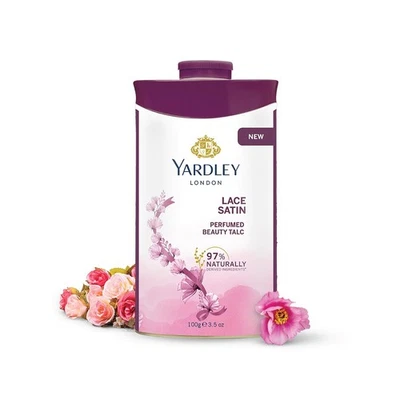 Beauté au talc parfumé en satin dentelle Yardley London pour femmes 100 g - Photo 1/4
