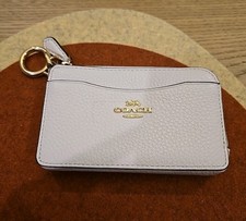 Coach Outlet Pebbled Leather Card Case Wallet Chalk Ivory NWT