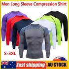 Men Long Sleeve Compression Shirt Under Base Layer Sport Fitness Gym Workout Top