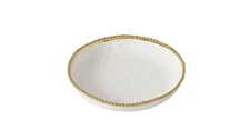 Golden Salerno Medium Shallow Bowl, Porcelain Serving Bowl, Dining, Tableware