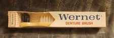 NEW Wernet Denture Brush Toothbrush YELLOW Handle Vintage Deep Clean