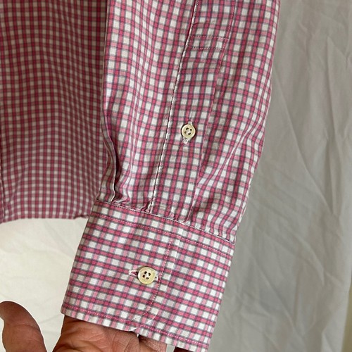 Made in New England Kariertes Herren Hemd Knopfleiste Langarm Rosa - Bild 2 von 14