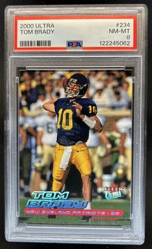 2000 Fleer Ultra Tom Brady RC Rookie #234 Patriots PSA 8