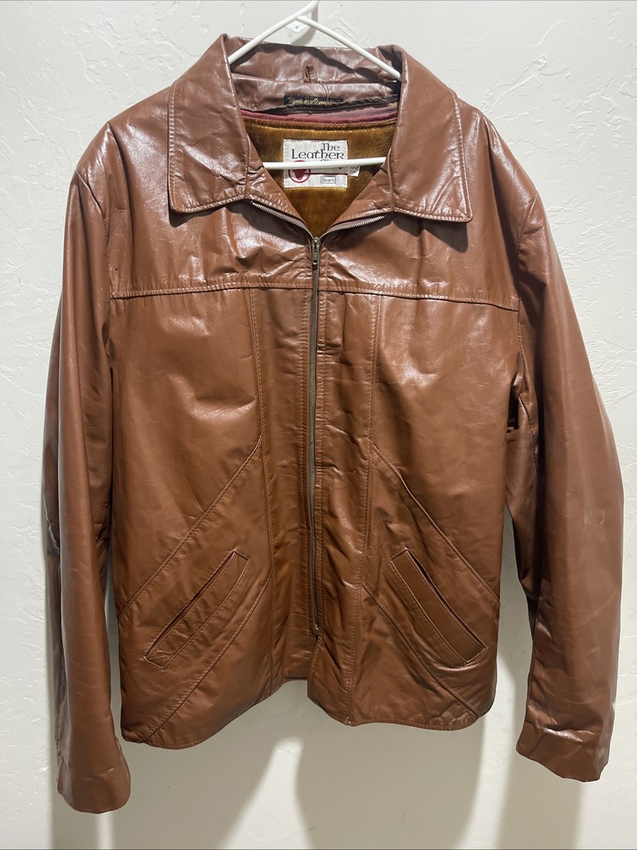 ジャケット・アウター campus 70's jacket size40 vintage sears Vintage 70's Sears The Leather Shop Jacket Brown Zip Liner Size XL