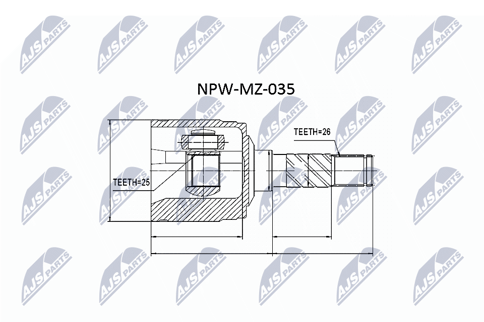 Driveshaft CV joint transmission sided NPW-MZ-035 NTY for KIA MAZDA FORD - Image 5