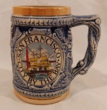 San Francisco City By The Bay Ceramic Souvenir Beer Stein Mug Made In Japan 