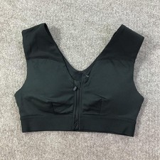 Tommie Copper Sports Bra Womens Small Black Shoulder Support Zip Active Gym