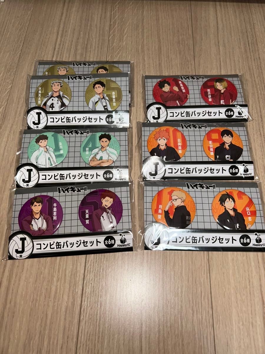 Haikyu!! Happy Lottery J Prize Can Badge Set  6 Types, Complete, Unopened,