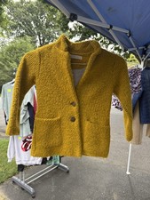 Zara Outerwear Girls Coat Jacket Size 6/7 Years Mustard Yellow Warm Buttoned